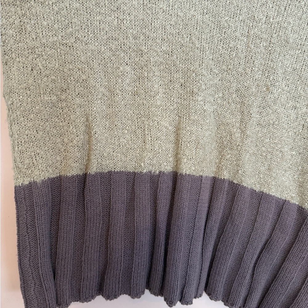 Umgee Beige and Purple Crew Neck Sweater - Picture 3 of 3
